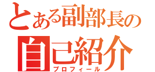 とある副部長の自己紹介（プロフィール）