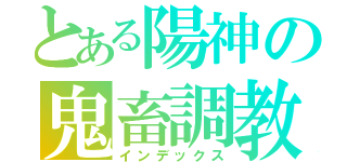 とある陽神の鬼畜調教（＃（インデックス）