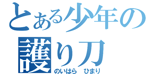 とある少年の護り刀（のいはら ひまり）