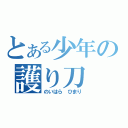 とある少年の護り刀（のいはら ひまり）