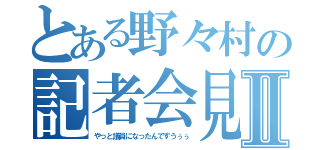 とある野々村の記者会見Ⅱ（やっと議員になったんですうぅぅ）