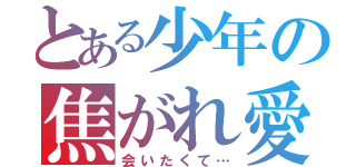 とある少年の焦がれ愛（会いたくて…）