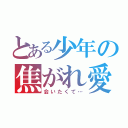 とある少年の焦がれ愛（会いたくて…）