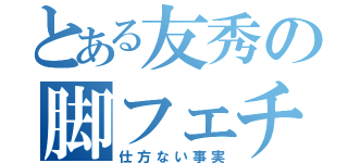 とある友秀の脚フェチ（仕方ない事実）