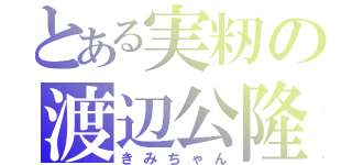 とある実籾の渡辺公隆（きみちゃん）