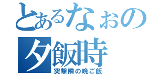 とあるなぉの夕飯時（突撃隣の晩ご飯）