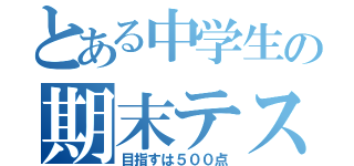 とある中学生の期末テスト（目指すは５００点）