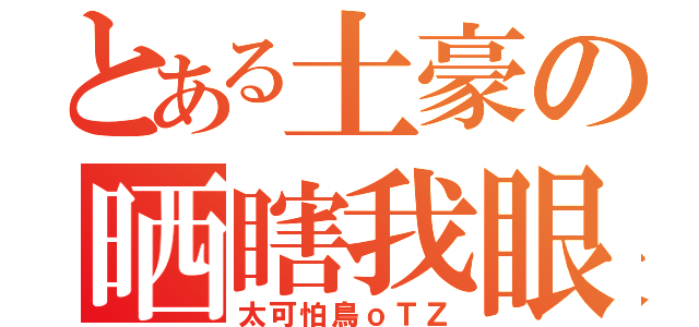 とある土豪の晒瞎我眼（太可怕鳥ｏＴＺ）