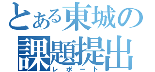 とある東城の課題提出（レポート）