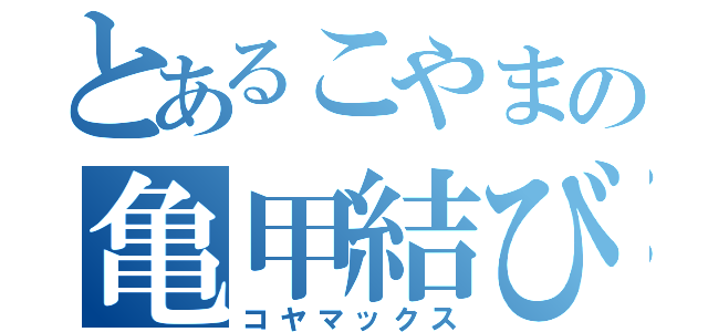 とあるこやまの亀甲結び（コヤマックス）