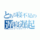 とある寝不足の遅寝遅起（レートスリープ）