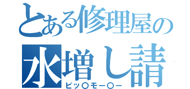 とある修理屋の水増し請求（ビッ〇モー〇ー）