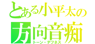 とある小平太の方向音痴（トーン・デフネス）