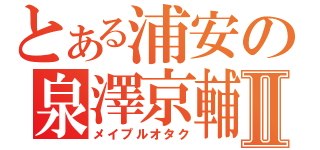 とある浦安の泉澤京輔Ⅱ（メイプルオタク）