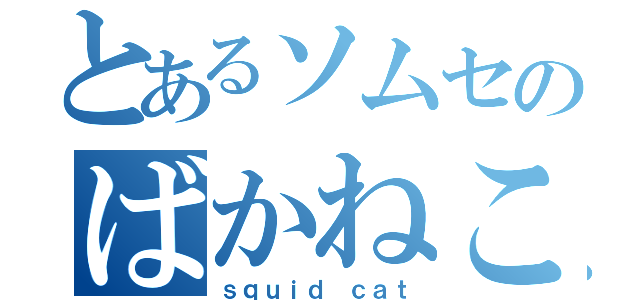 とあるソムセのばかねこ（ｓｑｕｉｄ ｃａｔ）