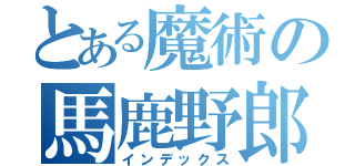 とある魔術の馬鹿野郎（インデックス）