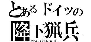 とあるドイツの降下猟兵（ファルシュイルムイェーガー）