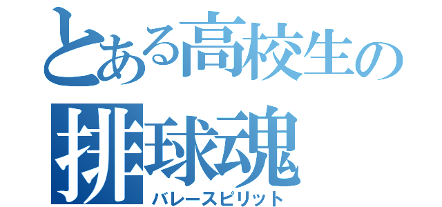 とある高校生の排球魂（バレースピリット）