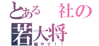 とある 社の若大将（嘘やで！！）