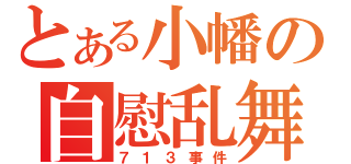 とある小幡の自慰乱舞（７１３事件）