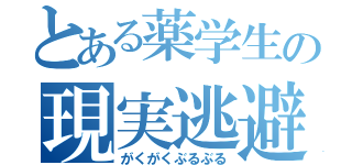 とある薬学生の現実逃避（がくがくぶるぶる）