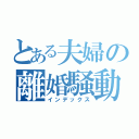 とある夫婦の離婚騒動（インデックス）