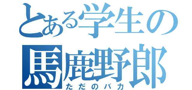 とある学生の馬鹿野郎（ただのバカ）