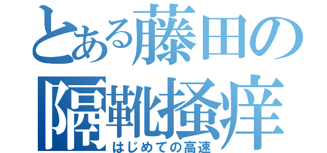 とある藤田の隔靴掻痒（はじめての高速）