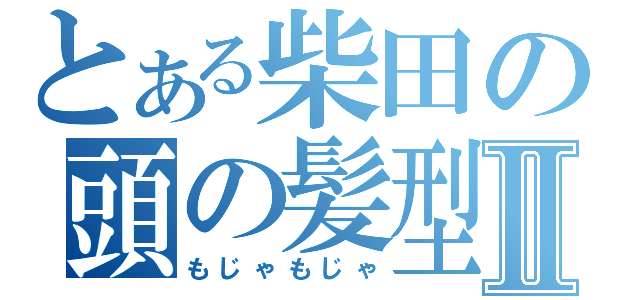 とある柴田の頭の髪型Ⅱ（もじゃもじゃ）