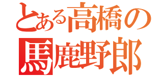 とある高橋の馬鹿野郎，（）