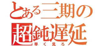 とある三期の超鈍遅延（早く見ろ）