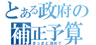 とある政府の補正予算（さっさと決めて）