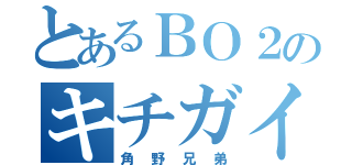 とあるＢＯ２のキチガイ兄弟（角野兄弟）