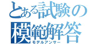 とある試験の模範解答（モデルアンサー）