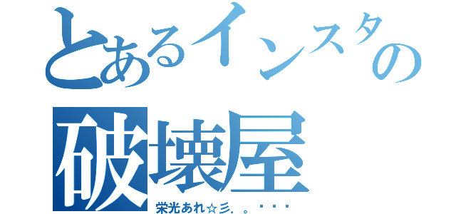 とあるインスタの破壊屋（栄光あれ☆彡．。ฟฟฟ）