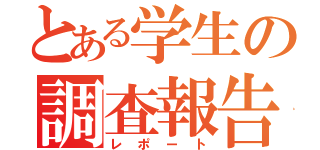 とある学生の調査報告（レポート）