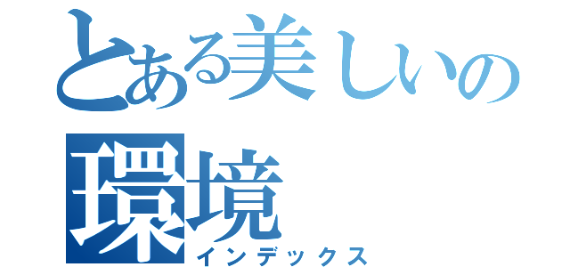 とある美しいの環境（インデックス）