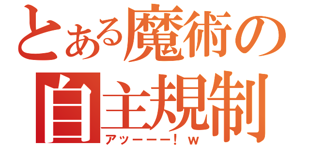 とある魔術の自主規制（アッーーー！ｗ）