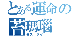 とある運命の苔瑪瑙（モス　アゲ　　）