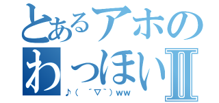 とあるアホのわっほいⅡ（♪（ ´▽｀）ｗｗ）