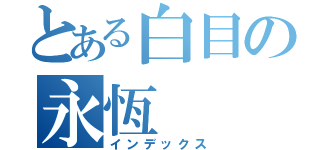 とある白目の永恆（インデックス）