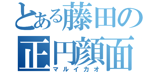 とある藤田の正円顔面（マルイカオ）