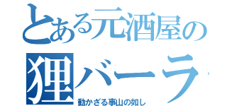 とある元酒屋の狸バーラ（動かざる事山の如し）