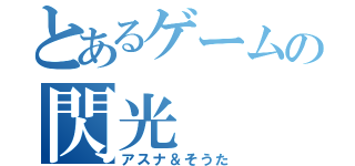 とあるゲームの閃光（アスナ＆そうた）