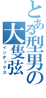 とある型男の大隻弦（インデックス）