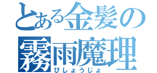 とある金髪の霧雨魔理沙（びしょうじょ）