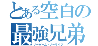 とある空白の最強兄弟（ノーゲーム・ノーライフ）