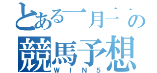 とある一月二一の競馬予想（ＷＩＮ５）