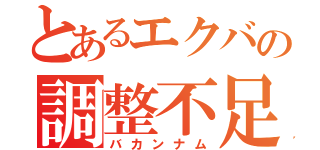 とあるエクバの調整不足（バカンナム）