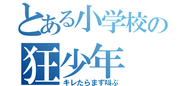 とある小学校の狂少年（キレたらまず叫ぶ）